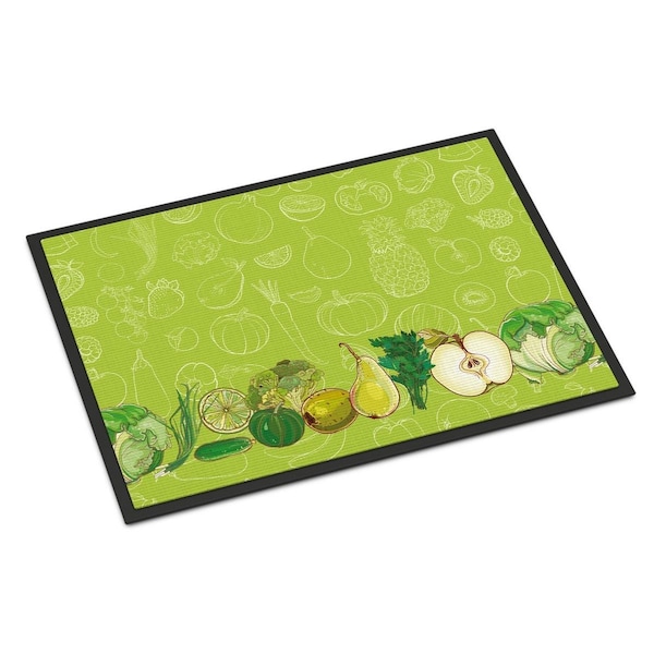 Carolines Treasures Fruits and Vegetables in Green Indoor or Outdoor Mat, 18 x 27 in. BB5135MAT - main
